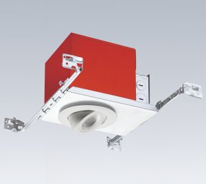 4-Inch Fire-Rated Downlight Housing with Shallow Profile and Air-Loc® Sealing for Retrofit Installations