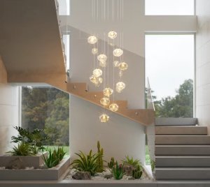 Handcrafted Pendant Light in Crystal, Soda, and Golden Mica Finishes for Distinct Interior Material Expression