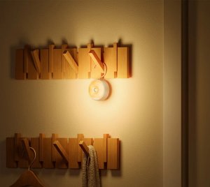 Rechargeable LED Nightlight with Motion Sensor Activation and Magnetic/Adhesive Mounting