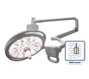 Single-Head Wall-Mount LED Surgical Light with Minimal Laminar-Flow Disturbance and Long-Reach Arm Mechanism