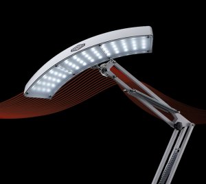 High-CRI LED Workstation Light with Shadow-Reducing Optical Reflector and imming Control