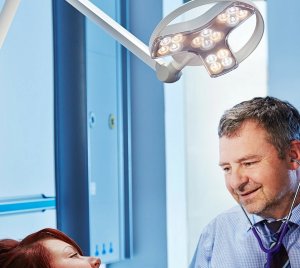 Color-Corrected LED Medical Exam Light with High Color Accuracy for ENT and Gynecology Applications
