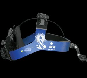 Surgical Headlight with Headband-Mounted Battery and 0%-100% Dimming Control for Medical Procedures