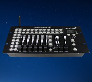 Wireless DMX Color Mixing Controller with USB Data Backup, FAT16 and FAT32 Compatibility, and Chase Bank Management