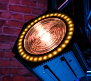 Warm White LED Effects Light with Outer 6-Pixel RGB Diffused Ring, Inner 6-Pixel RGB Backlight, and Inner Backlight