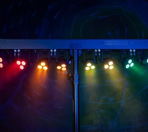 6-In-1 Portable LED Lighting System with Eight Individually Controllable Fixtures and Wireless Rechargeable Footswitch