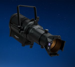 High CRI Warm White LED Ellipsoidal Profile Spotlight with Gobo Holder, Manual Shutters, and DMX 1-4 Channel Modes