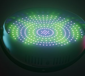 DMX512 Controllable LED Cyclone Light with RGB Color Mixing and Layered Background Effects