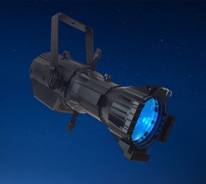 RGBW LED Ellipsoidal Spotlight Fixture with Strobe Effects, Gel Frame and Gobo Holder Compatibility