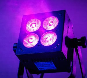 High-Output RGBALC Full Color LED Wash Light with Smooth Color Mixing, Variable Dimming Curves, Striking Strobe Effects