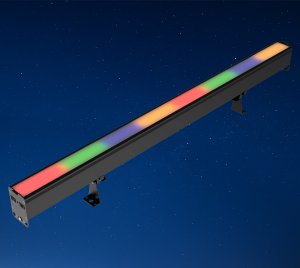 Linear RGB LED Wash and Pixel Effect Light with Individually Controllable Cells, PWM Dimming, Variable Electronic Strobe