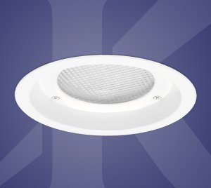 6" LED Downlight for High Temperature Sauna, Steam Room, and Natatorium Use with Flare Trim and Regressed Lens