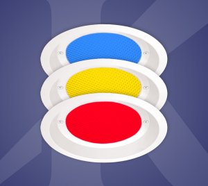 8" Static RGB Color Lensed Downlight for Darkroom, Education, and Theater Environments