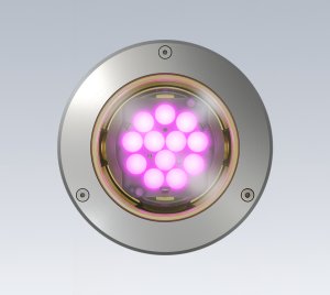 RGBW Outdoor LED In-Ground Light with DMX Control for Landscape, Façade, and Architectural Accent Lighting