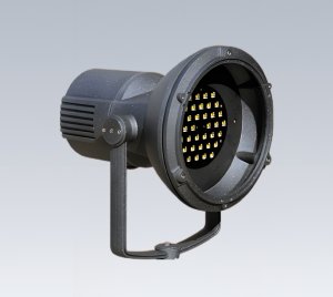 LED Flood Light with Programmable Driver and Static/Dynamic Color Outputs for Outdoor Area and Façade Lighting