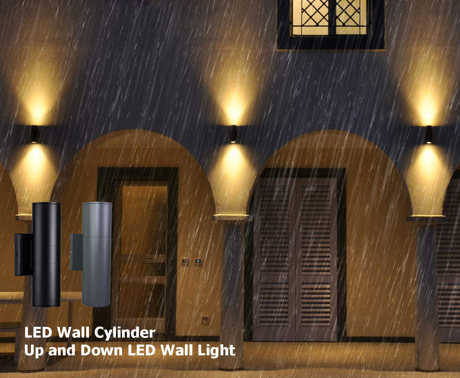 IP65 Rated LED Wall Cylinder Up and Down Light for Security Exterior Wall Lighting