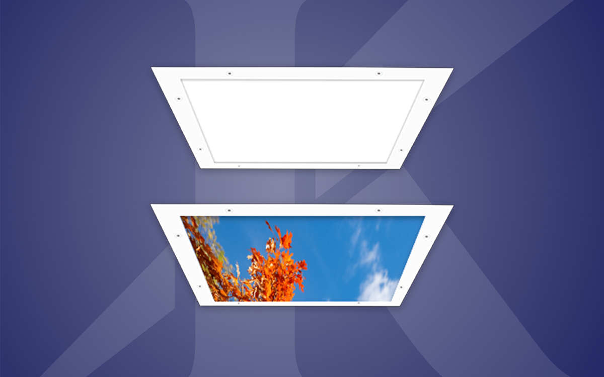 2′ x 2′ Recessed White and Scenic LED Panel Light with Ligature and Vandal Resistant Trim for Behavioral Health