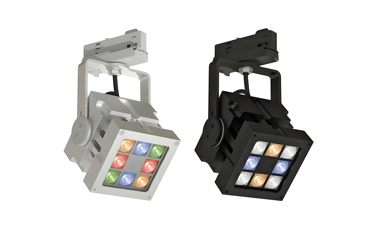20W LED Track Fixture with Wireless Casambi and DMX Control, RGBW RGBA AWB LEDs for Retail, Hospitality, and Residential Lighting