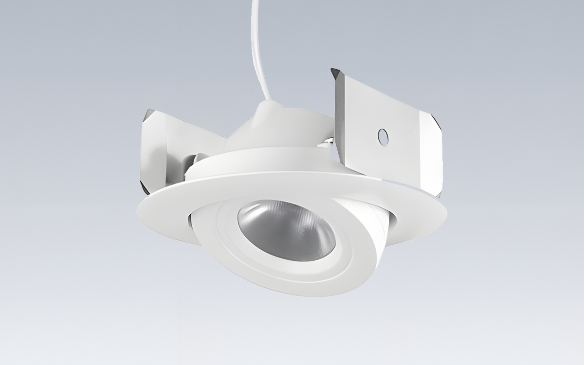 4-Inch Round Adjustable LED Retrofit Downlight with Quick Connect Electrical Adapter and White Gimbal