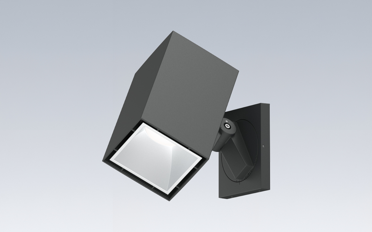 4-Inch Square Adjustable Wall Mount Cylinder Light with Wet and Damp Location Ratings for Indoor and Outdoor Applications