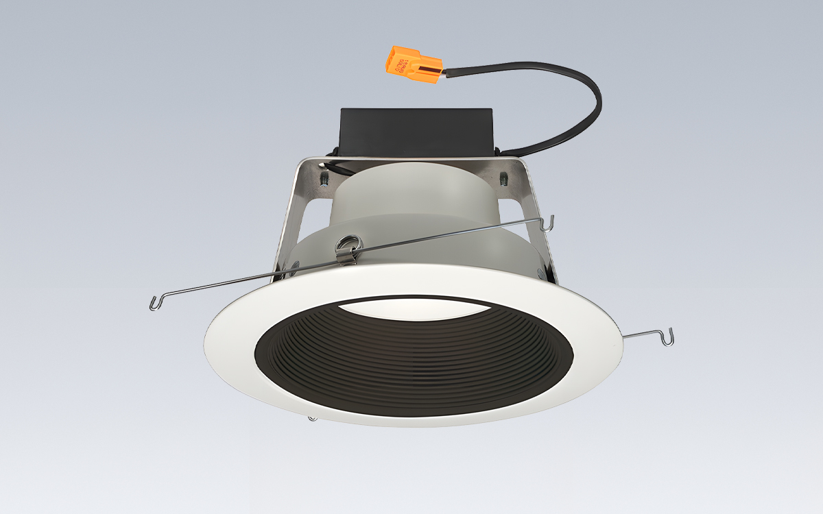 6-Inch Round WarmDim Retrofit LED Trim Modules with Baffle and Cone Inserts for Insulated Housings