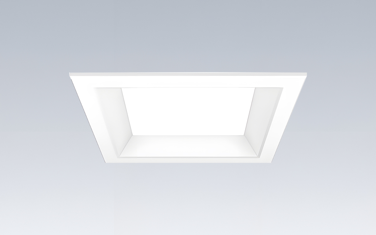 6-Inch Square Cleanroom LED Downlight with IP66 Room-Side Protection for Hygienic Healthcare and Laboratory Applications