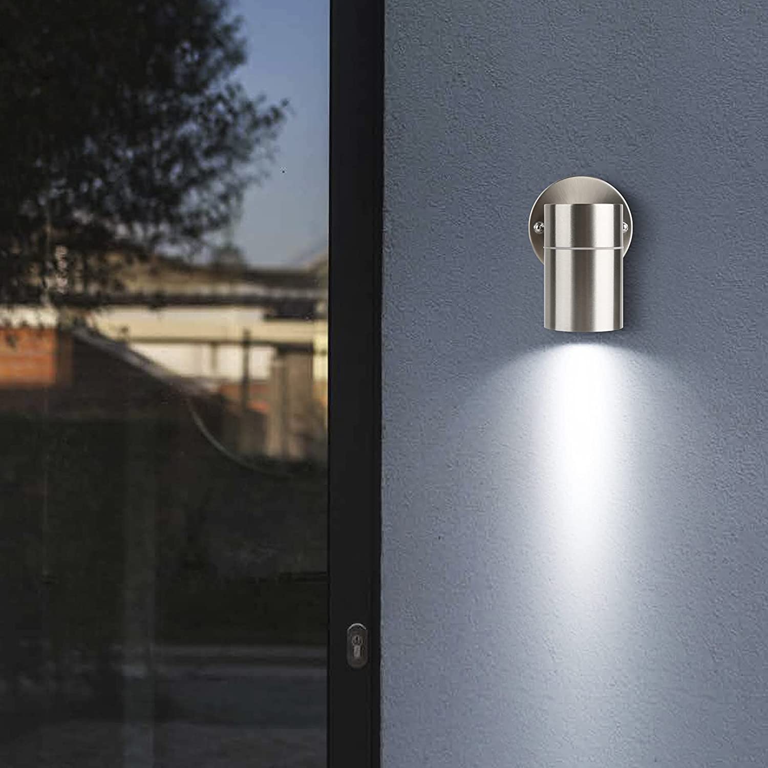 Modern outdoor wall lights up down stainless steel lamps fixture use GU10 (not Included) IP44 waterproof
