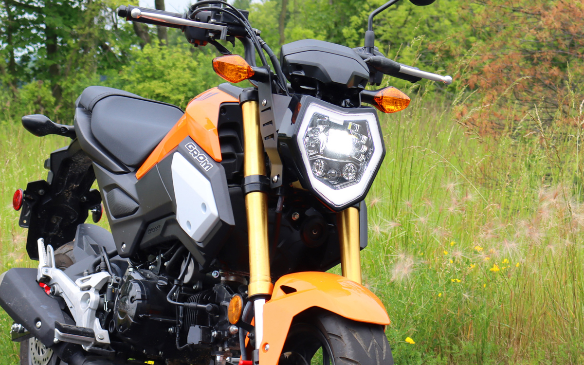 Adaptive LED Motorcycle Headlight with Halo Daytime Running Light and Front Position Light