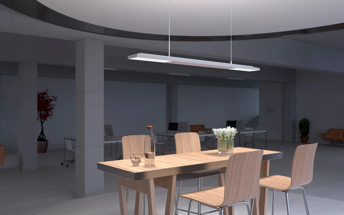 Adjustable-Height Linear LED Pendant Light for Human Centric Office Lighting Design
