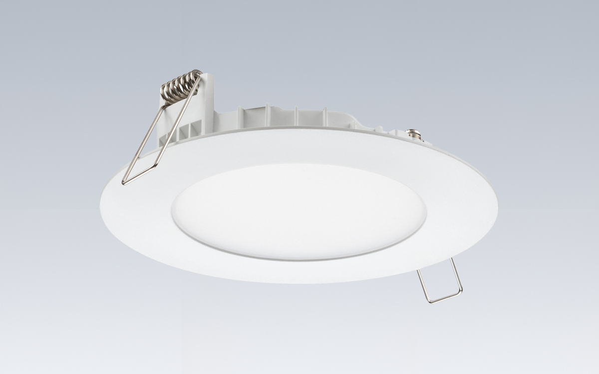 Air-Tight Flat Wafer LED Downlight with Slim Canless Construction and Switchable Color Temperature Options