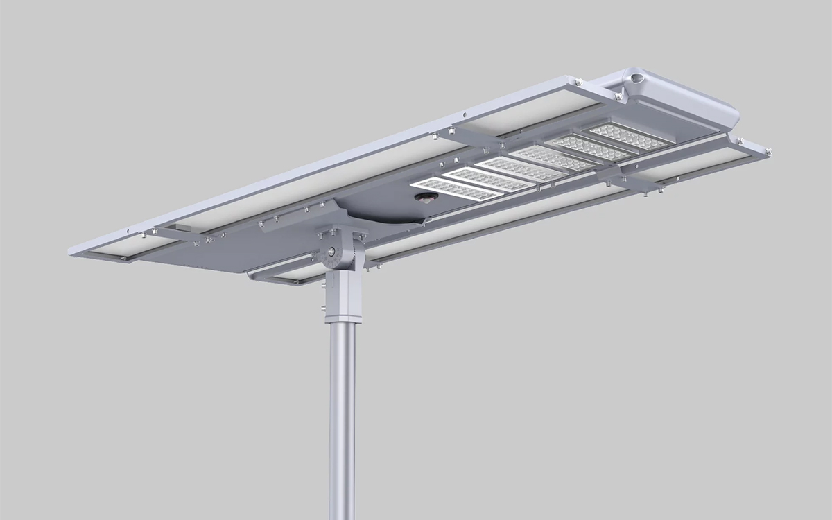 All-in-One Solar LED Street Light with Motion Sensing, Segmented Dimming, and Constant Current Control