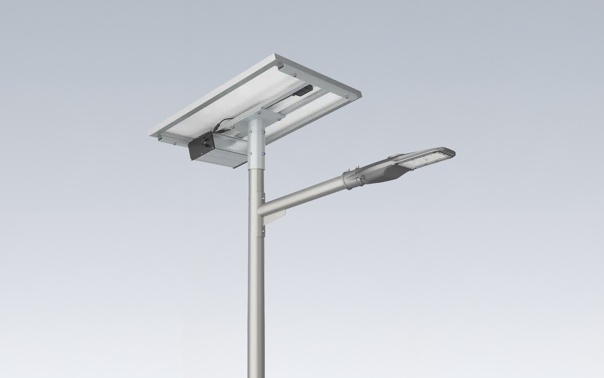 All-in-two Solar Street Light with Photocell and Timer Dimming Controls, Microwave Motion Sensor, and Smart MPPT Controller