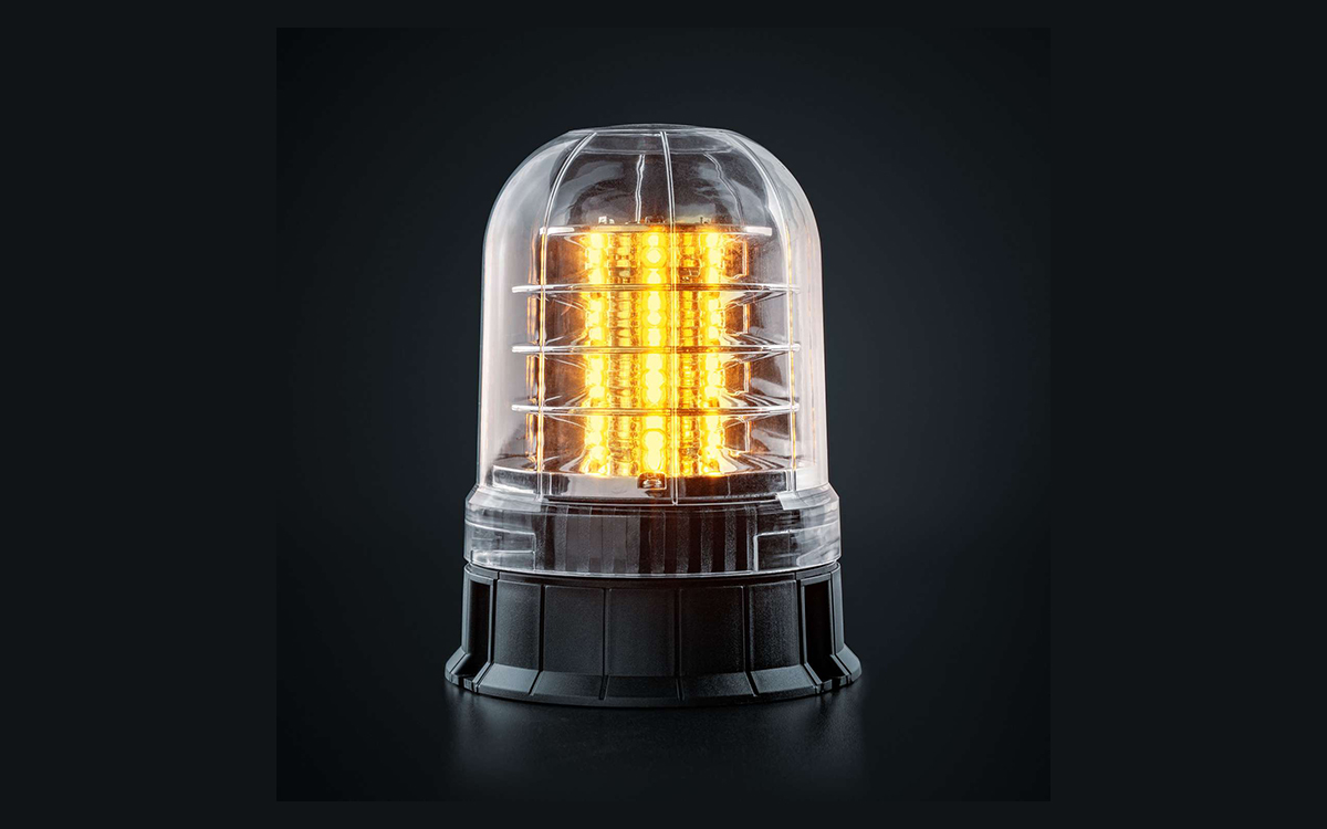 Amber LED Rotating Beacon with Rotating and Flashing Light Patterns for Vehicle Safety