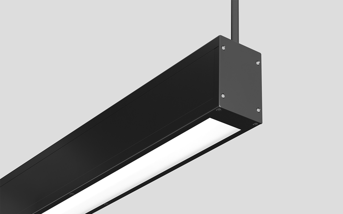 Architectural-Grade Wet Location Linear LED Pendant Fixture with Direct and Indirect Distribution