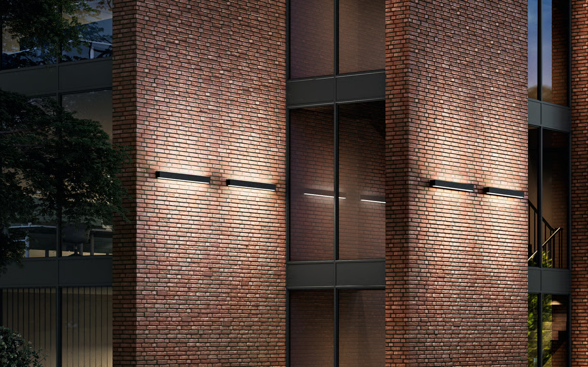 Architectural Linear LED Wall Luminaires with Directed Light and One or Two-Sided Emission