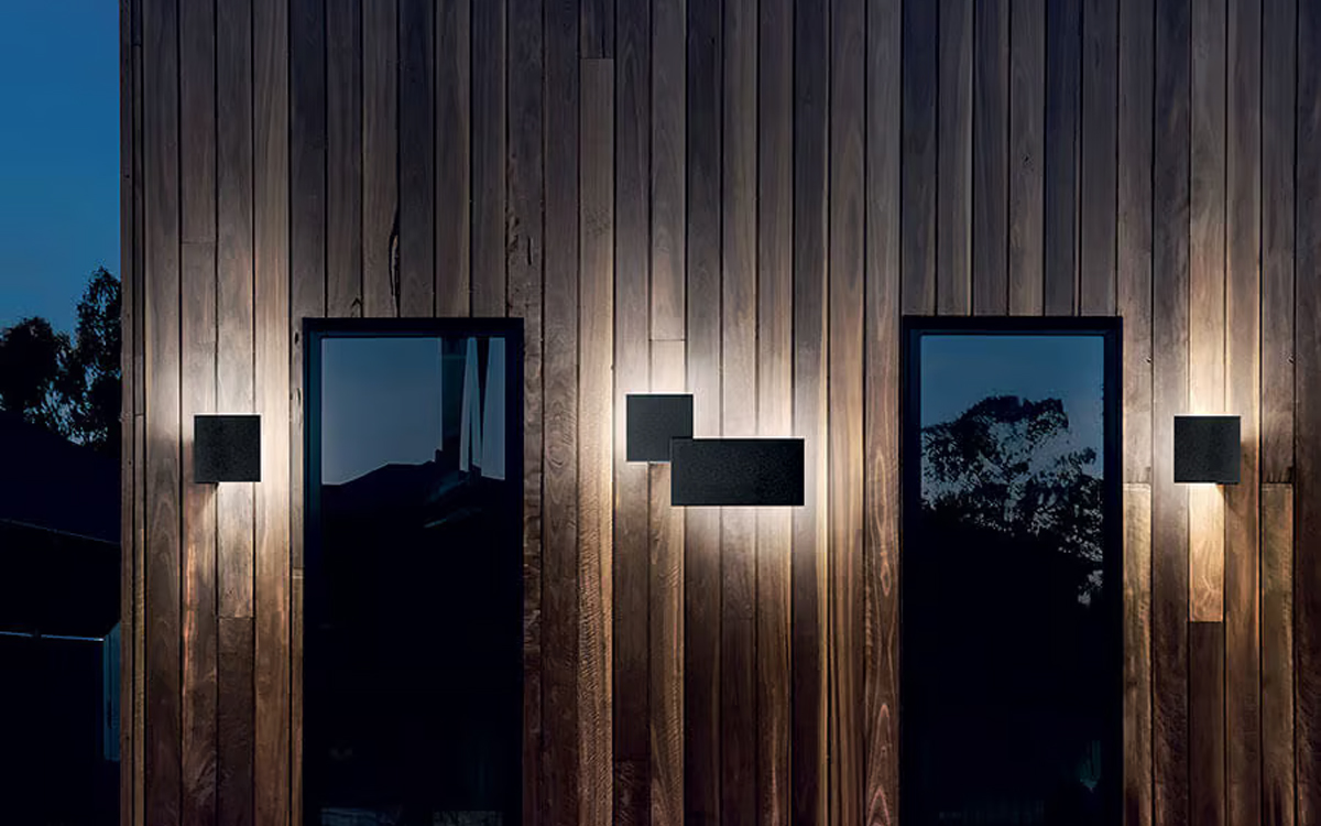Architectural Outdoor Wall Lights with Square, Rectangular, and Round Configurations