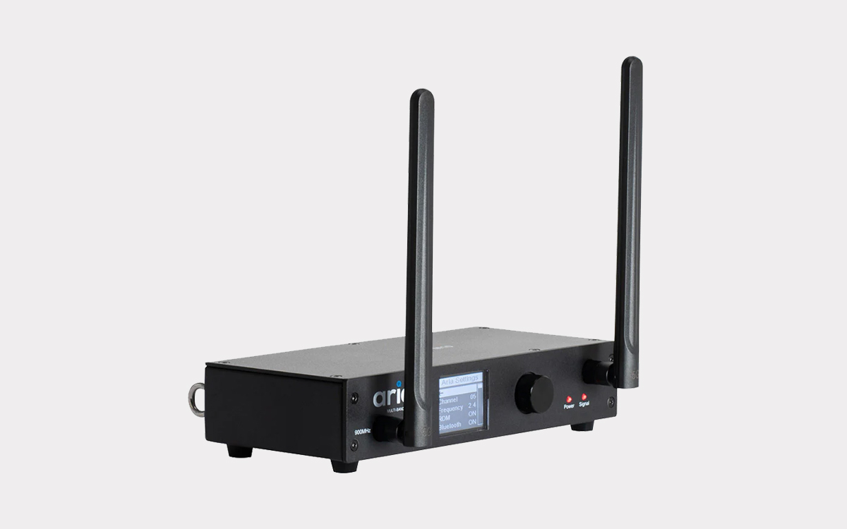 Aria X2 Wireless DMX Transceiver with OTA Updates, Mesh Networking, and BLE for Stage and Studio