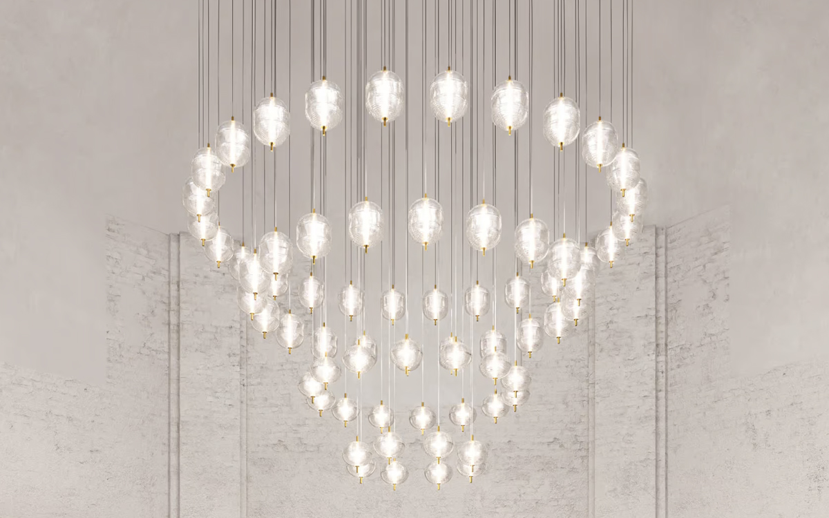 Artistic LED Suspension Light with Bohemian Crystal Diffuser Inspired by Psychedelic Art
