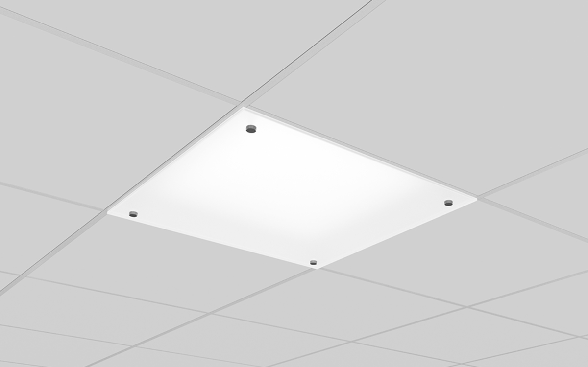 Backlit Architectural LED Ceiling Light Panel for T-Grid and Drywall Ceilings with Dynamic Circadian Bio-Dimming
