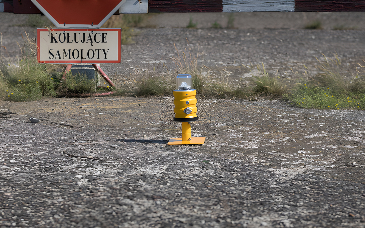 Battery-Powered ICAO-Compliant Red LED Obstruction Light for Remote Airfield Installations