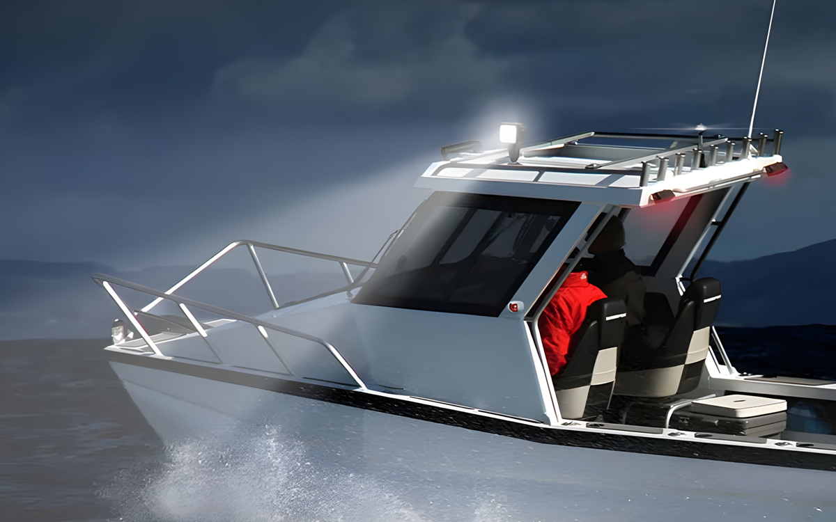 Cabin Controlled Marine LED Searchlight for Navigation, Emergency, and Search Operations