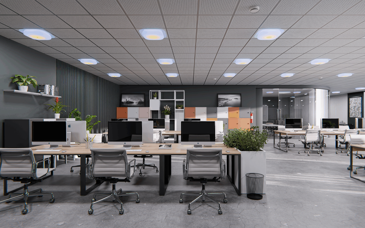 Circadian Ceiling Light with Gradient Circadian Optimization Technology and Compliance with WELL and RP-46-23 Standards