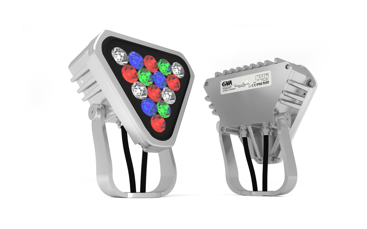 Color Changing LED Architectural Spotlight and Floodlight with Outer-Mixing Optics and RGBW/RGBA Options