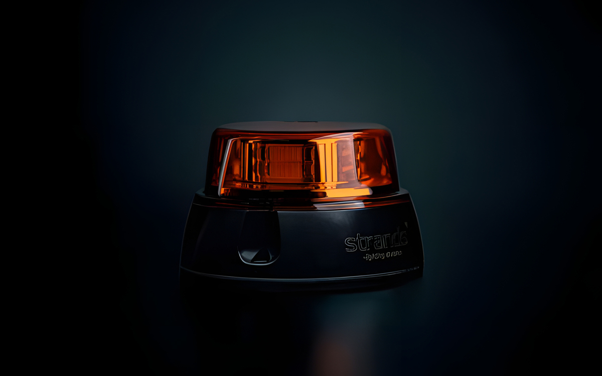 Compact Amber Emergency Beacon for Construction, Mining, and Utility Vehicles