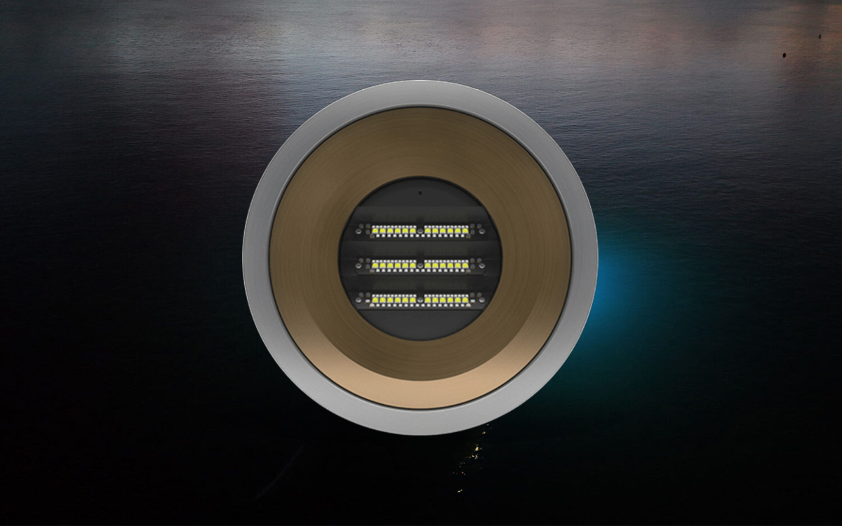 Compact Flush-Mount Weld-In Yacht LED Light with Blue/White or White/Warm White