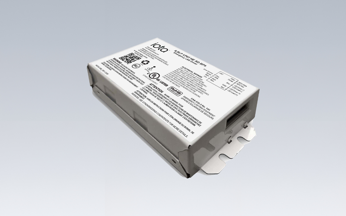 Constant Power Emergency LED Driver with UL 924 and Title 20 Compliance, and Integrated Battery Backup