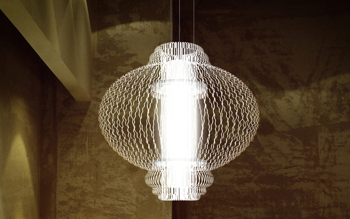 Contemporary Lantern-Inspired Chandelier with Layered Jagged Acrylic Panels and Central Frosted LED Tube for Elegant Ambient Lighting