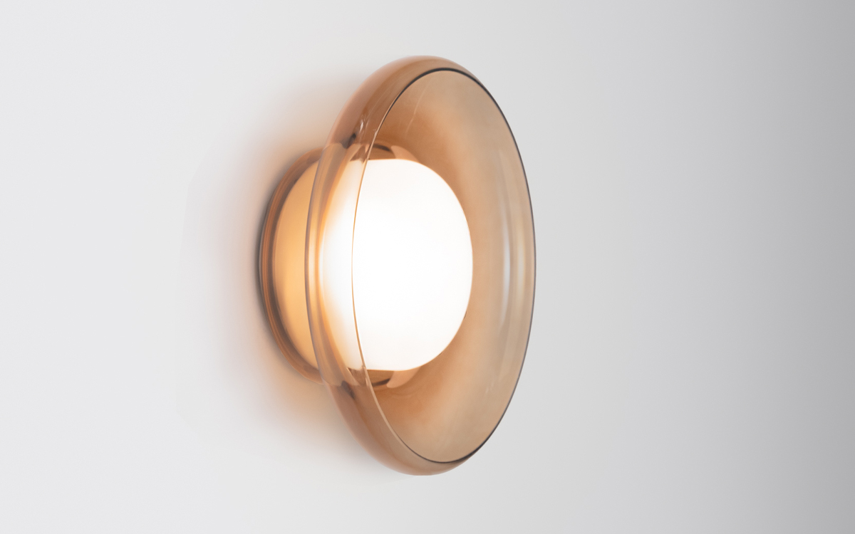 Contemporary Wall Light with Layered Opalescent Glass Diffuser, and Phase, 0–10V, and DALI Dimmable Control
