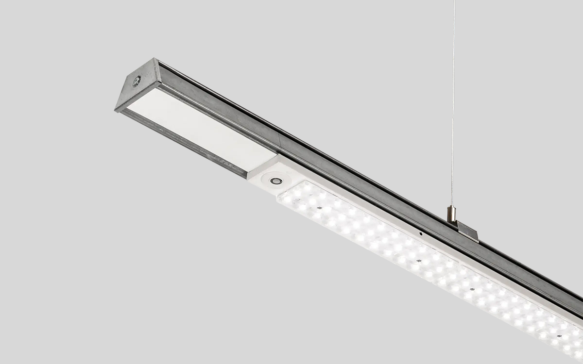 Continuous LED Lighting System for Industrial Warehouses and Manufacturing Plants