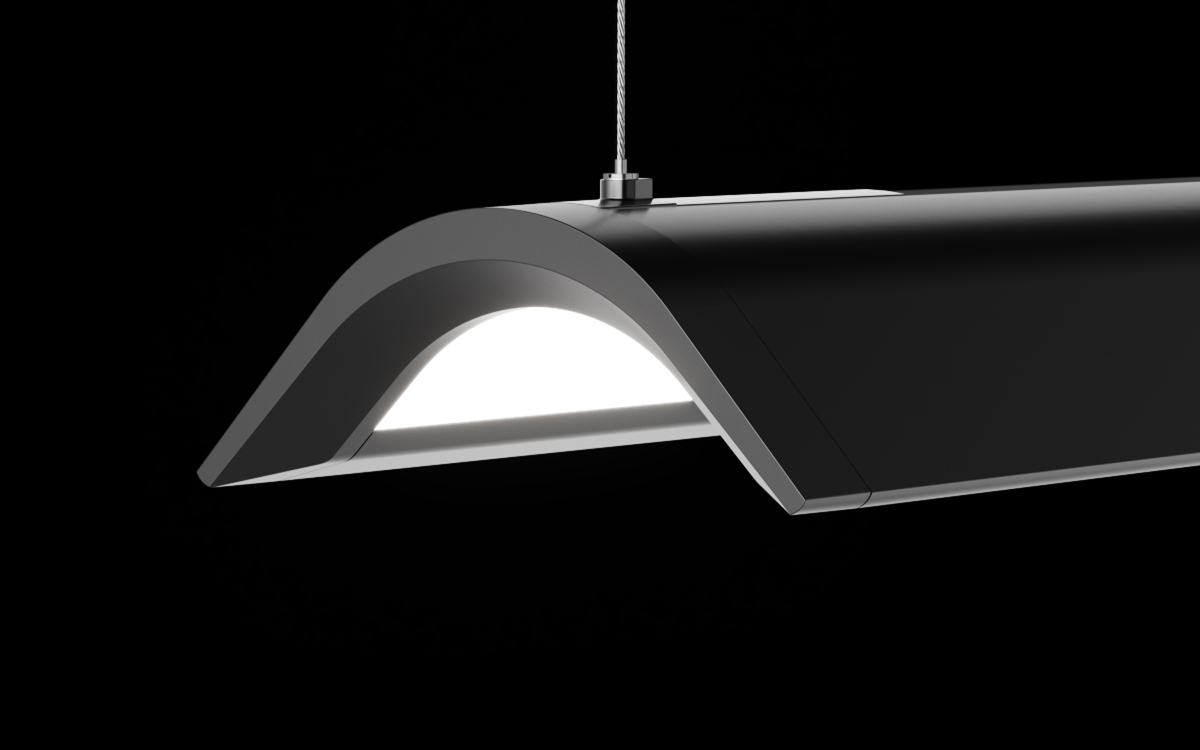 Curved Linear LED Pendant Fixture for Interior Architectural Design